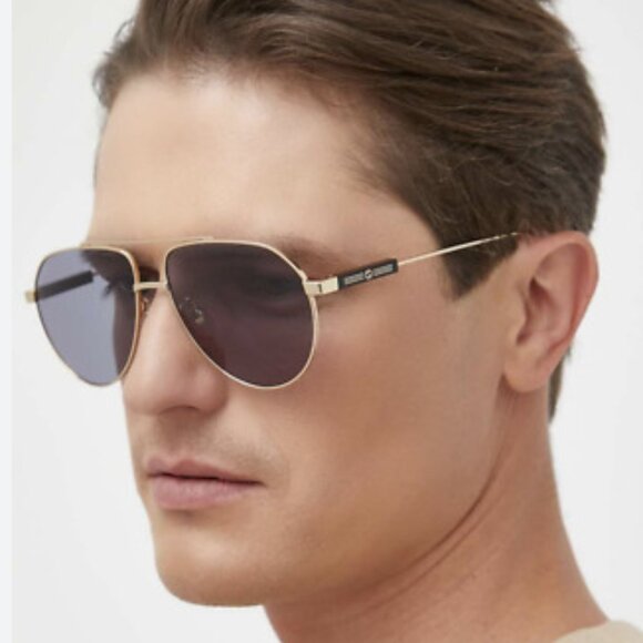 NEW GUCCI GG1311S 003 AVIATOR UNISEX GOLD GRAY SUNGLASSES GUCCI - Picture 1 of 12